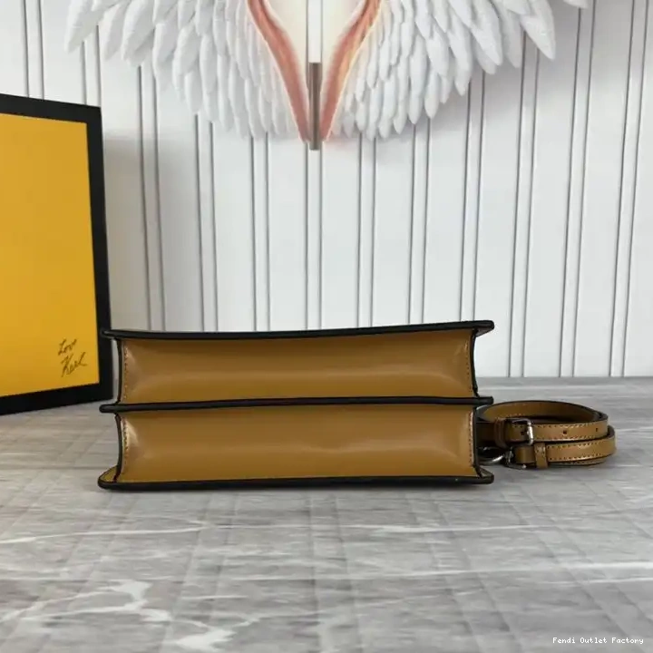Affordable HOT Brown Bag Leather Calf In Mini Fendi Cut Peekaboo 0703